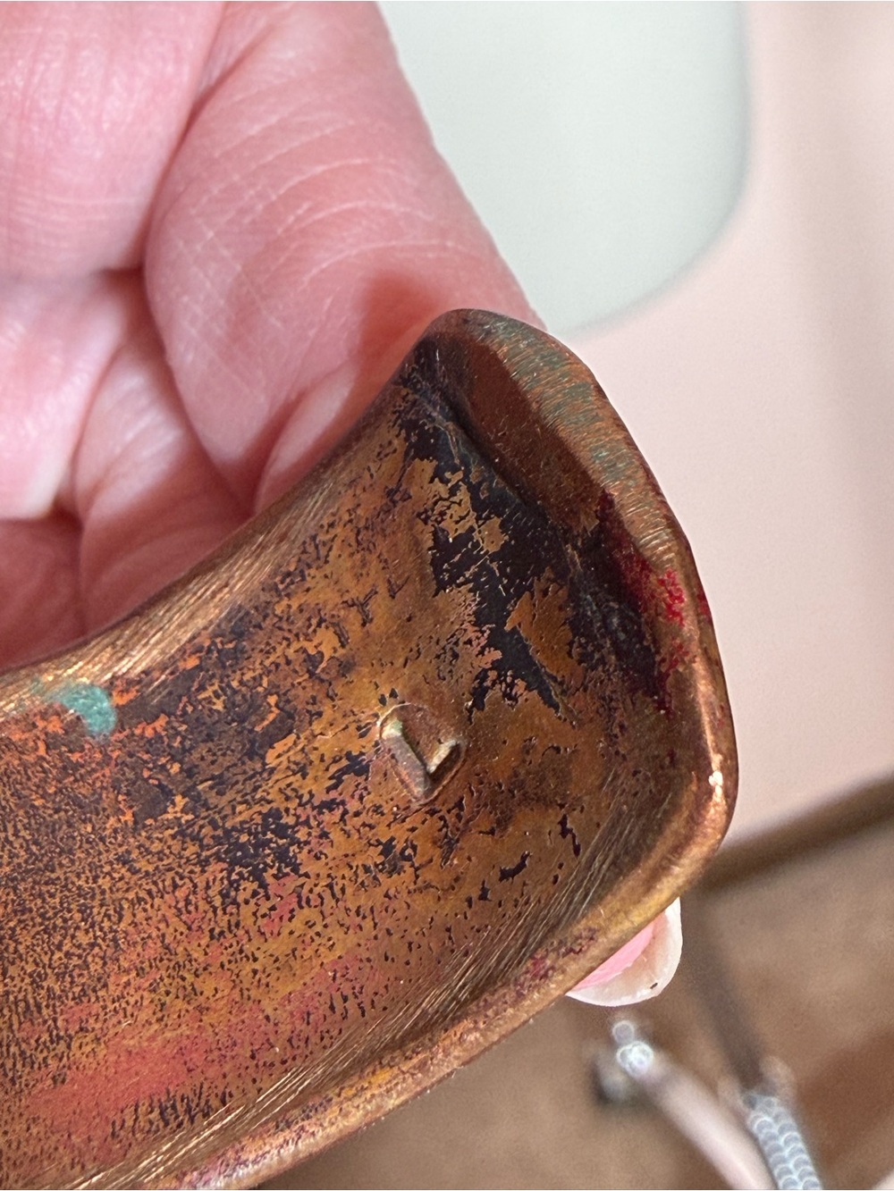 Vintage Boho Heavy Copper Designer Dragonfly Southwestern Wide cuff Bracelet - Picture 10 of 17